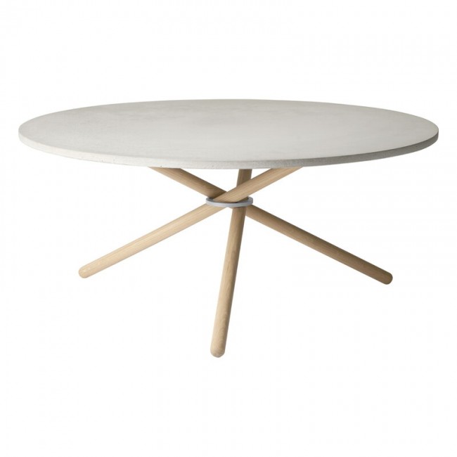 Eberhart Furniture Edda coffee 테이블 105 cm light concrete - oak EB106-02-EDD
