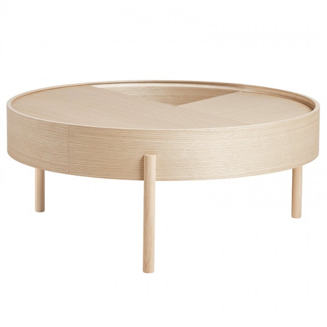 WOUD 우드 Arc coffee 테이블 89 cm 화이트 pigmented ash WD110504