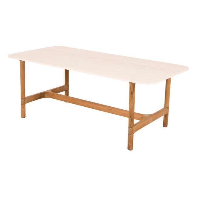 CANE-LINE 케인 라인 Twist coffee 테이블 93 x 53 cm teak - travertine look CL5017T-P120X60RCCOTL