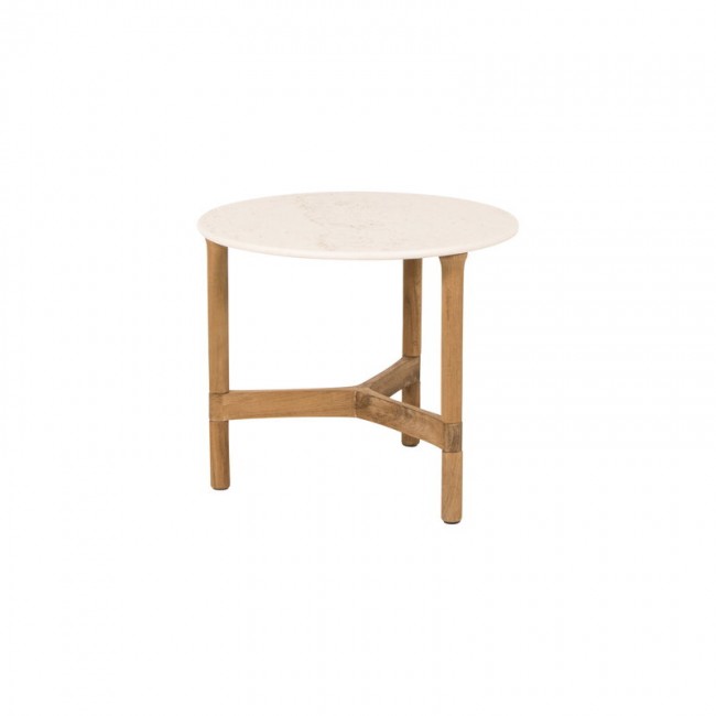 CANE-LINE 케인 라인 Twist coffee 테이블 diam. 45 cm teak - travertine look CL5010T-P45COTL