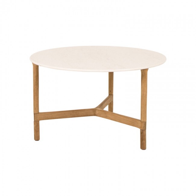 CANE-LINE 케인 라인 Twist coffee 테이블 diam. 70 cm teak - travertine look CL5011T-P70COTL
