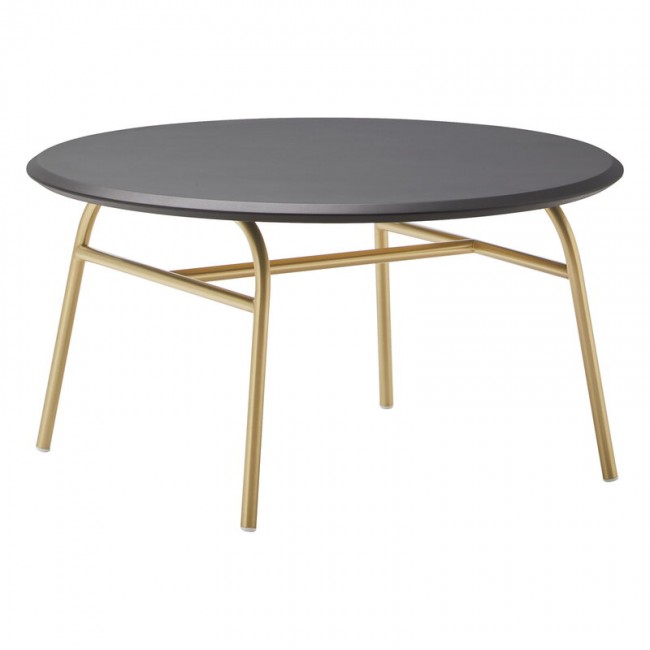 Viccarbe Aleta low 테이블 80 cm 브라스 - 블랙 VC-ALMEBD80TX-BRASS