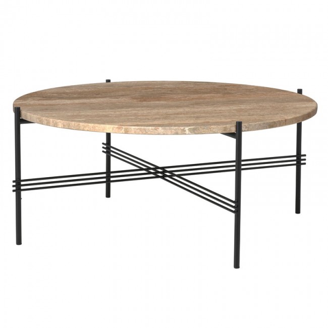 GUBI 구비 TS coffee 테이블 80 cm 블랙 - warm 타우페 travertine GB10085406