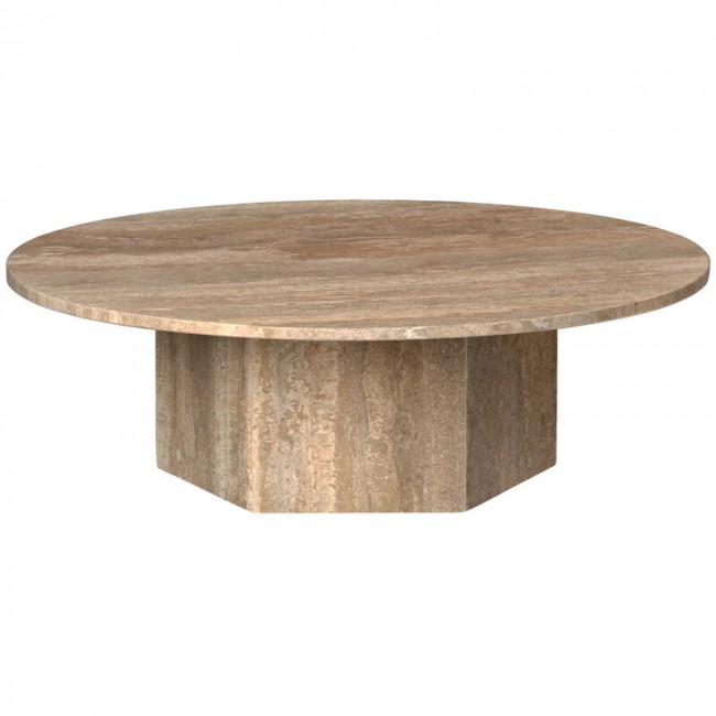 GUBI 구비 Epic coffee 테이블 round 110 cm warm 타우페 travertine GB10085194