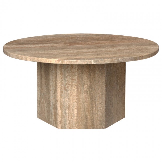 GUBI 구비 Epic coffee 테이블 round 80 cm warm 타우페 travertine GB10085196