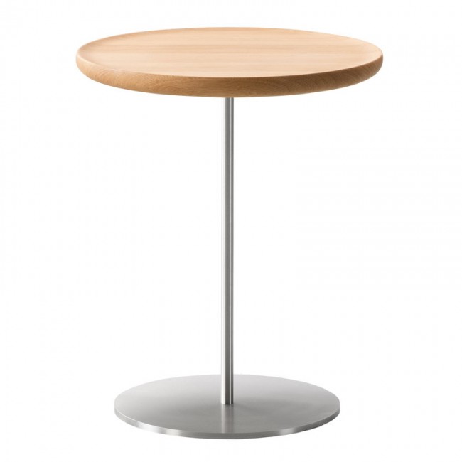 FREDERICIA 프레데리시아 Pal 테이블 37 5 cm 스테인리스 스틸 - oiled oak FRE6751-SS-LOO