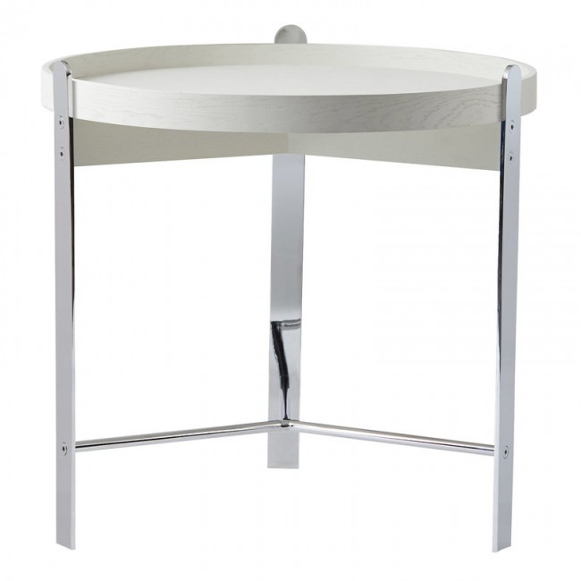 WARM NORDIC 웜 노르딕 Compose 사이드 테이블 50 cm 화이트 - 크롬 WA2805007