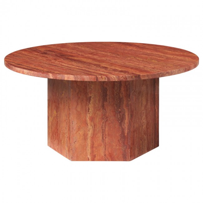 GUBI 구비 Epic coffee 테이블 round 80 cm red travertine GB10042385