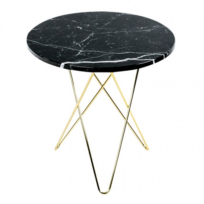 OX DENMARQ 옥스덴마크 Tall Mini O 테이블 브라스 - 블랙 marble OD-OX30103-24