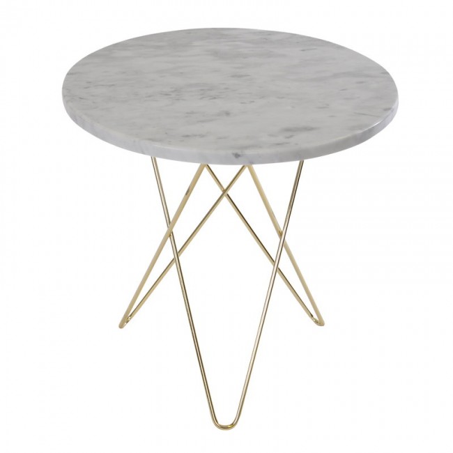 OX DENMARQ 옥스덴마크 Tall Mini O 테이블 브라스 - 화이트 marble OD-OX30103-21