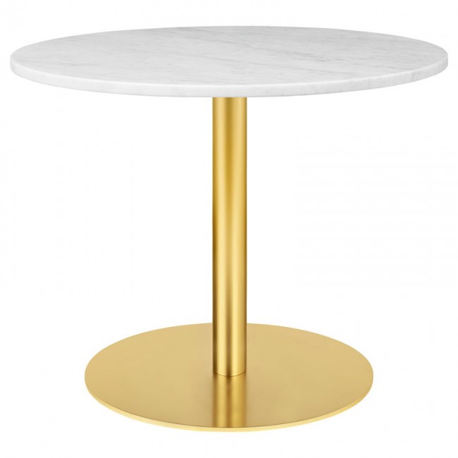 GUBI 구비 1.0 lounge 테이블 round 80 cm 브라스 - 화이트 marble GB10012512