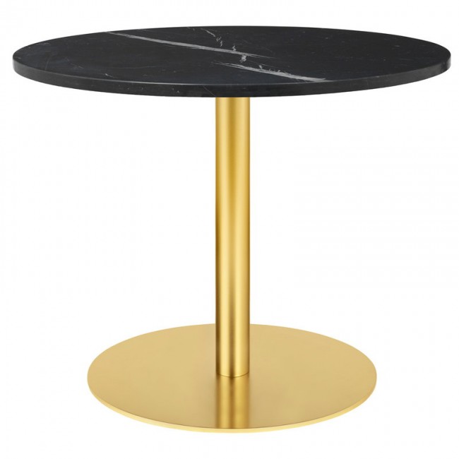 GUBI 구비 1.0 lounge 테이블 round 80 cm 브라스 - 블랙 marble GB10012515