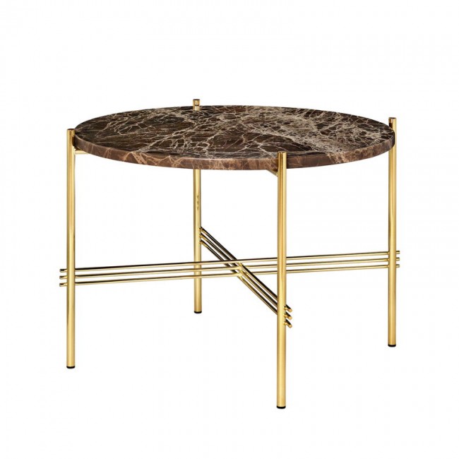 GUBI 구비 TS coffee 테이블 55 cm 브라스 - brown marble GB10017153