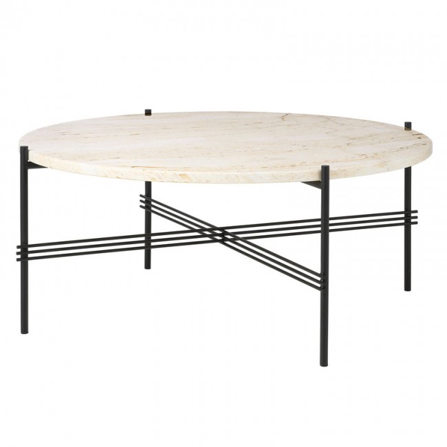 GUBI 구비 TS coffee 테이블 80 cm 블랙 - 화이트 travertine GB10074026