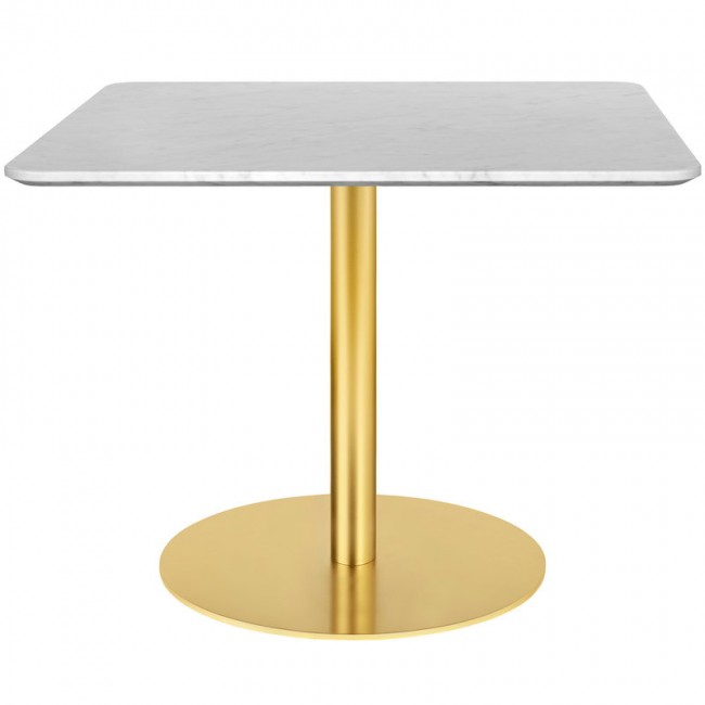 GUBI 구비 1.0 lounge 테이블 80x80 cm 브라스 - 화이트 marble GB10012548