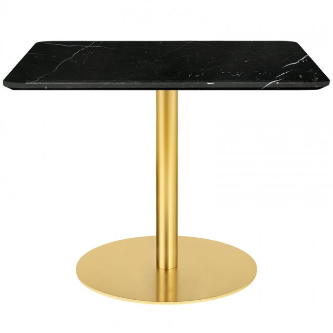 GUBI 구비 1.0 lounge 테이블 80x80 cm 브라스 - 블랙 marble GB10012549