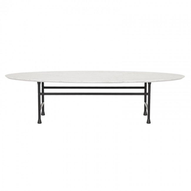 Basta Forte 테이블 오발 Carrara 화이트 - 블랙 BAS-TBL-FRT-OVL-WHT-BLCKLG