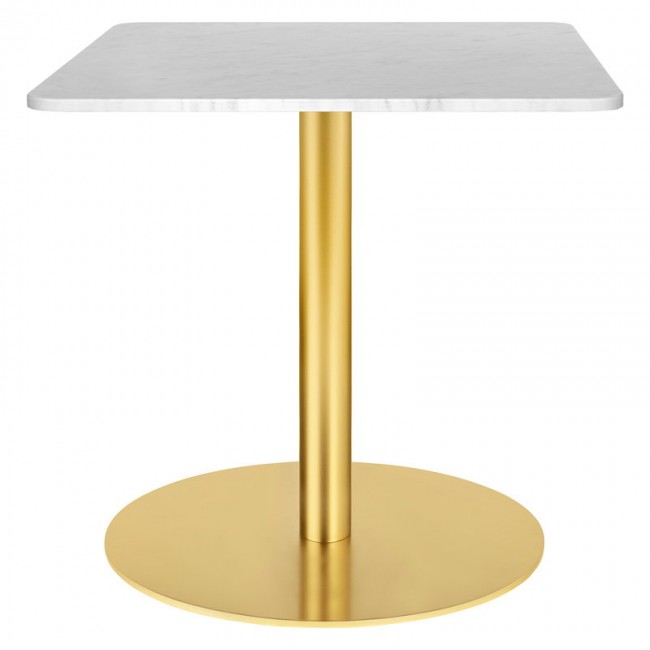 GUBI 구비 1.0 lounge 테이블 60x60 cm 브라스 - 화이트 marble GB10012528