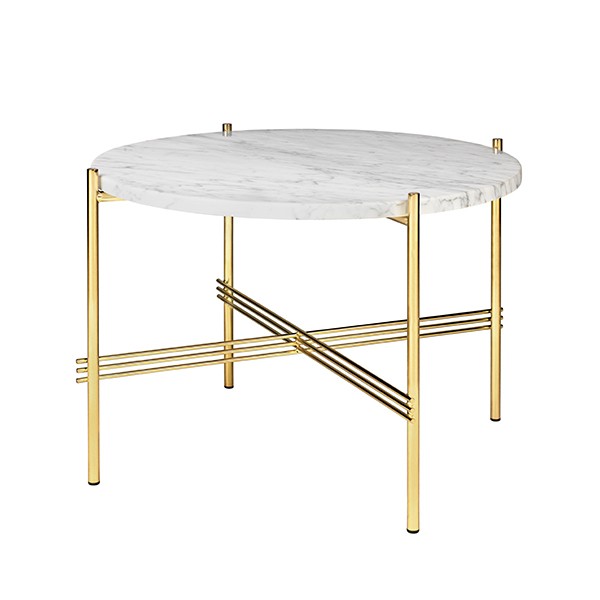 GUBI 구비 TS coffee 테이블 55 cm 브라스 - 화이트 marble GB1002236155-WH-M
