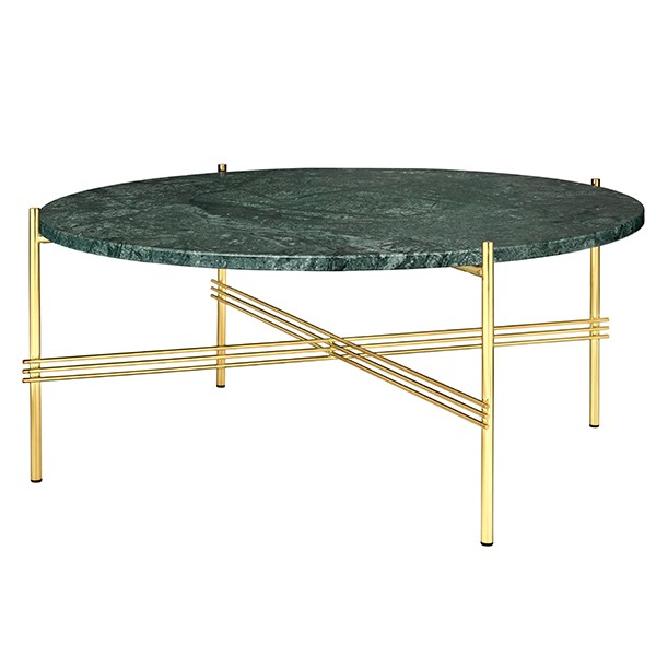 GUBI 구비 TS coffee 테이블 80 cm 브라스 - 그린 marble GB10017179