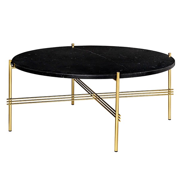 GUBI 구비 TS coffee 테이블 80 cm 브라스 - 블랙 marble GB1002236180-BL-M