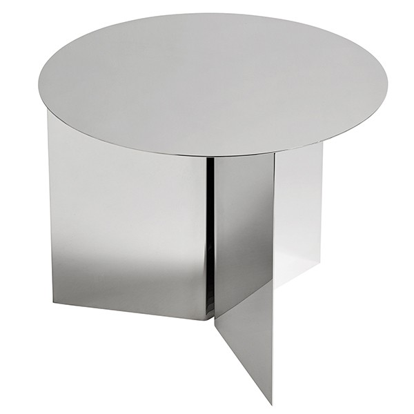 HAY 헤이 Slit 테이블 45 cm polished steel HAST-RND-STE