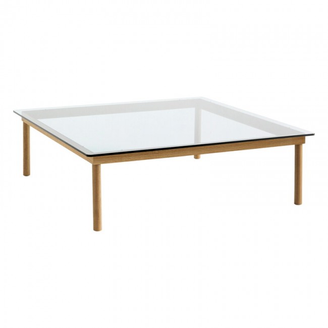 HAY 헤이 Kofi 테이블 120 x cm 래커 oak - clear 글라스 HA941771
