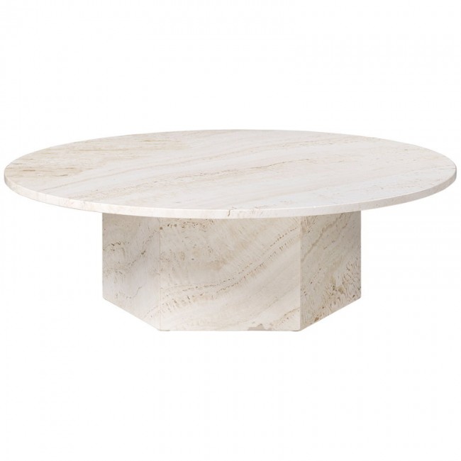 GUBI 구비 Epic coffee 테이블 round 110 cm 화이트 travertine GB10042376