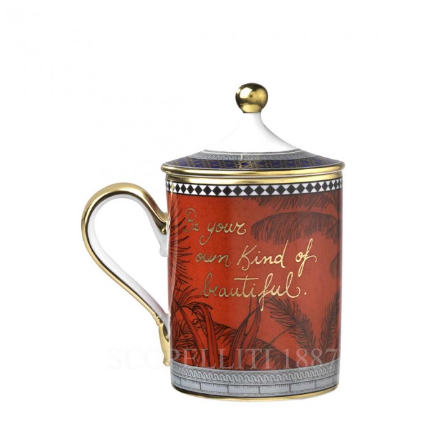 GINORI 1735 Ginori 토템 Tiger 머그 with 커버 Customizable Ginori 1735 Ginori Totem Tiger Mug with Cover Customizable 00895