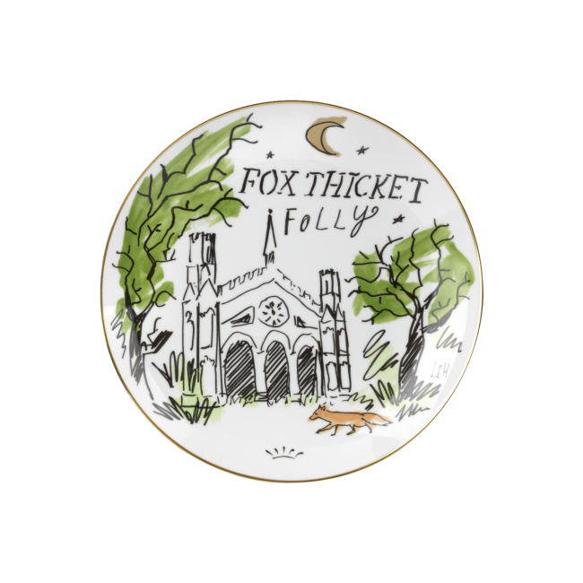 지노리 1735 Designer 접시 Fox Thicket Folly Ginori plate 01186