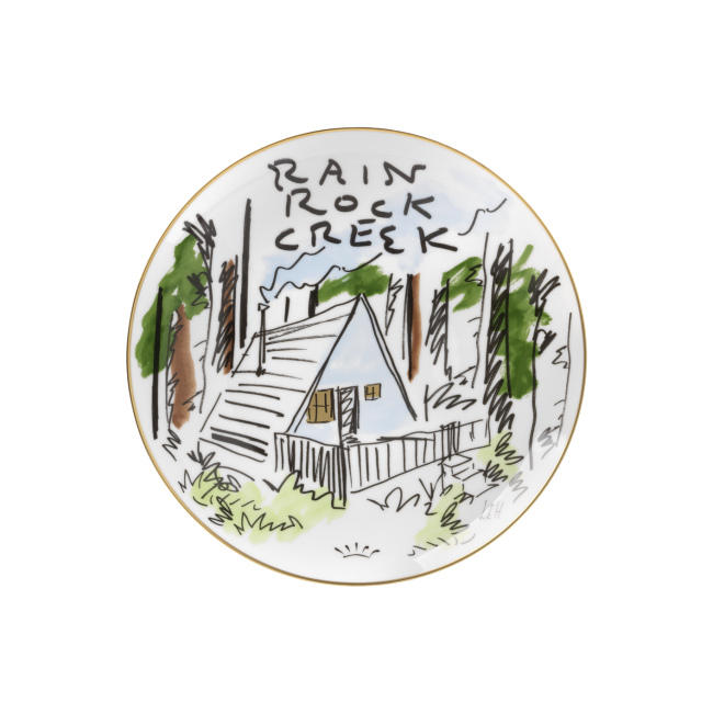 지노리 1735 Designer 접시 Rain Rock Creek Ginori plate 01185
