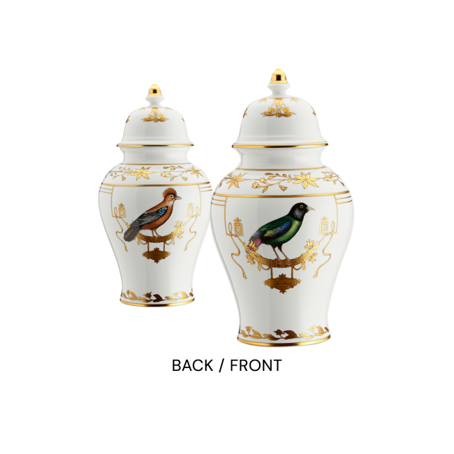 지노리 1735 Potiche 화병 꽃병 Voliere Ginori Vase 01103
