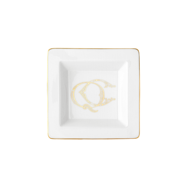 지노리 1735 Small 사각 스퀘어D Vide poche Corona 모노GRAM Oro Ginori squared Monogram 01085