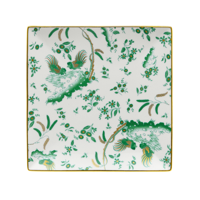 지노리 1735 Vide poche 사각 스퀘어D 접시 Oro Di Doccia Giada Ginori squared plate 01078