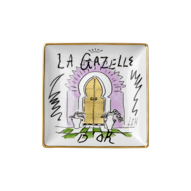 지노리 1735 Designer 사각 스퀘어D vide poche La Gazelle dOr Ginori squared 01067