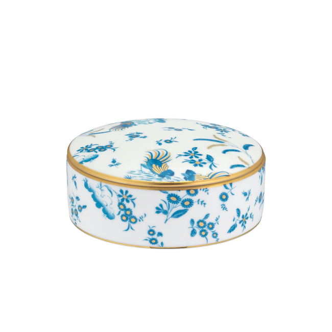 지노리 1735 Round box Oro di Doccia Turchese Ginori 01061