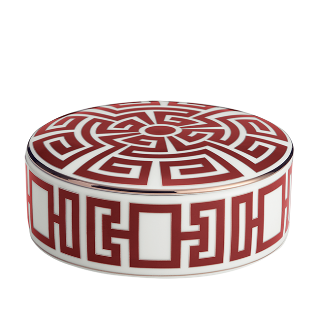 지노리 1735 Round box Labirinto Scarlatto Ginori 01048