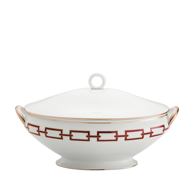 지노리 1735 Tureen Catene Scarlatto Ginori 00996