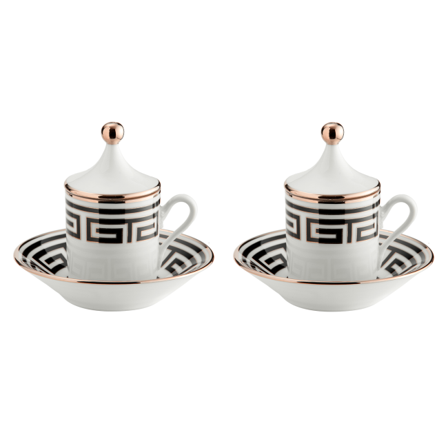 지노리 1735 Espresso set for two Labirinto Nero Ginori 00497