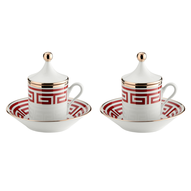 지노리 1735 Espresso set for two Labirinto Scarlatto Ginori 00496