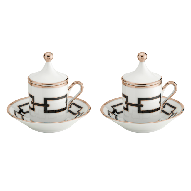 지노리 1735 Espresso set for two Catene Nero Ginori 00476