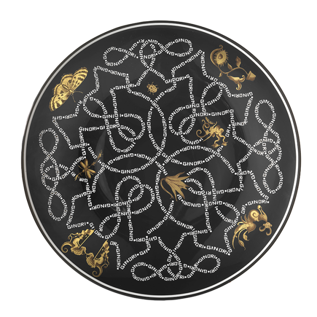 지노리 1735 Charger 접시 Arcadia Nero Ginori plate 00293