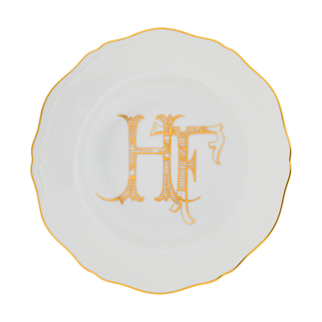 지노리 1735 파스타접시 Corona 모노GRAM oro Ginori Soup plate Monogram 00175