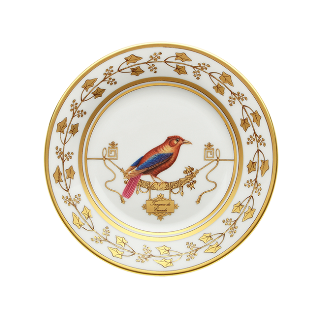 지노리 1735 브레드 접시 Voliere Tangara Du Canada Ginori Bread plate 00131