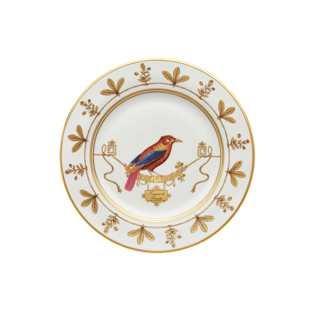 지노리 1735 Charger 접시 Voliere Tangara Du Canada Ginori plate 00028