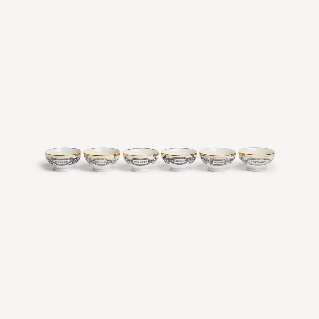 포르나세티 Set 6 appetizer 볼S Appetizers Fornasetti Set 6 appetizer bowls Appetizers 00793