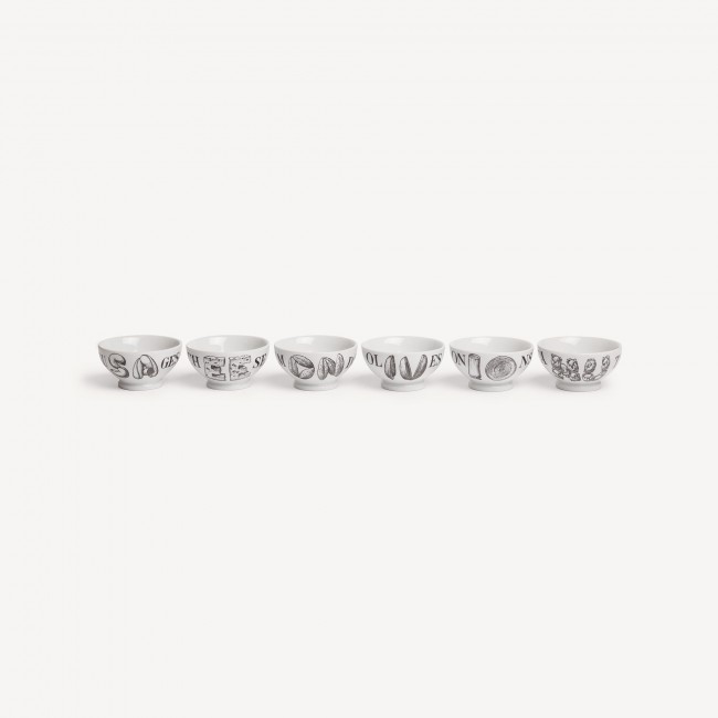 포르나세티 Set 6 appetizer 볼S Cocktalia Fornasetti Set 6 appetizer bowls Cocktalia 00789