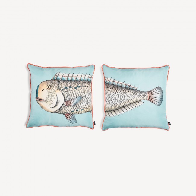 포르나세티 Set of 2 쿠션S Grande Pesce Fornasetti Set of 2 cushions Grande Pesce 00750
