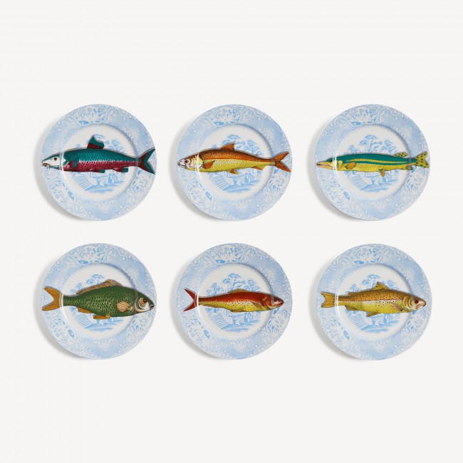 포르나세티 Set 6 접시 Piscibus Fornasetti Set 6 plates Piscibus 00617