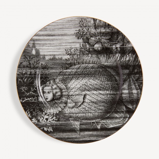 포르나세티 Rim 접시 Sirene n.3 Fornasetti Rim plate Sirene n.3 00608
